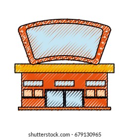 Cinema building cartoon