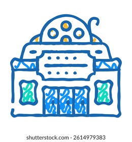 cinema building doodle icon sketch vector. cinema building sign. isolated symbol illustration