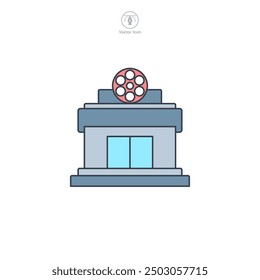 Cinema building icon symbol vector illustration isolated on white background