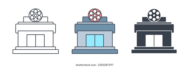 Cinema building icon symbol vector illustration isolated on white background