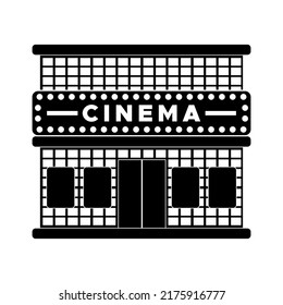 cinema building icon, cinema building vector sign symbol