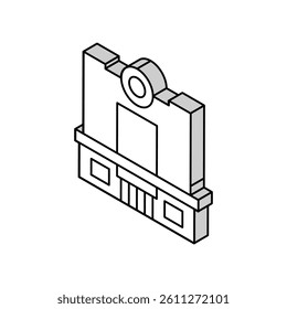 cinema building isometric icon vector. cinema building sign. isolated symbol illustration