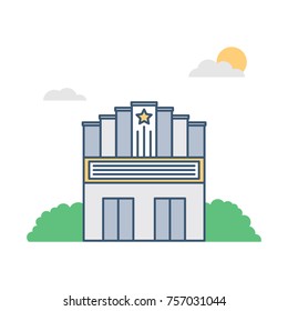 Cinema building vector illustration