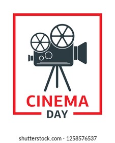 Cinema camera congratulation world Cinema day.