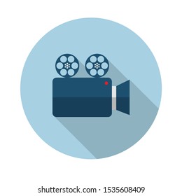 cinema Camera flat icon.Vector illustration in a simple style with a falling shadow. 10 eps.