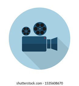cinema Camera flat icon.Vector illustration in a simple style with a falling shadow. 10 eps.