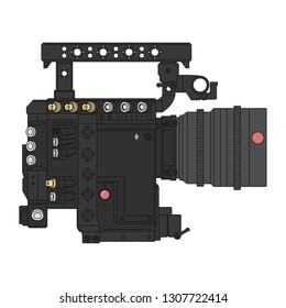 Cinema camera flat illustration