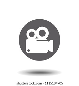 Cinema camera flat vector icon