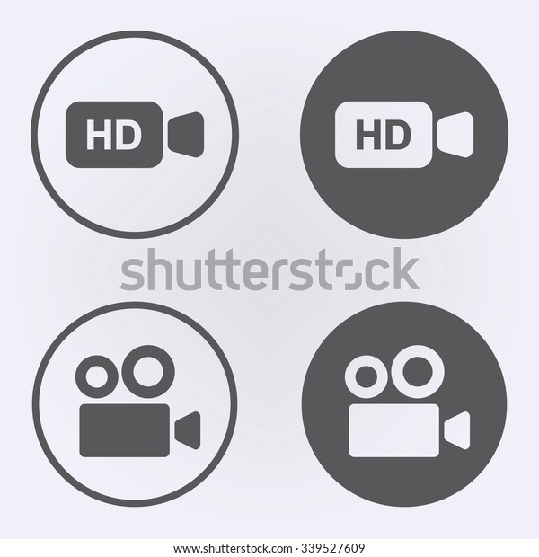 Cinema camera and HD video camera icon .\
Vector illustration