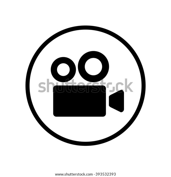 Cinema camera\
icon in circle . Vector\
illustration