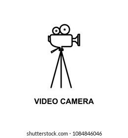 cinema camera icon. Element of cinema for mobile concept and web apps. Thin line cinema camera icon can be used for web and mobile. Premium icon on white background