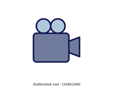 Cinema camera icon, filled line icon