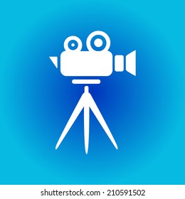 Cinema camera icon. Flat design style. Vector EPS 10.