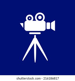Cinema camera icon. Flat design style. Vector EPS 10.