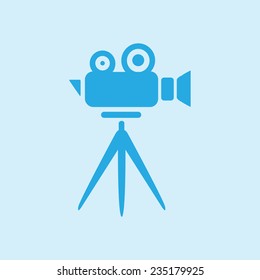 Cinema camera icon. Flat design style. Vector EPS 10.