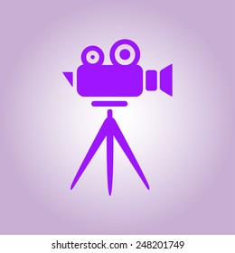 Cinema camera icon. Flat design style. Vector EPS 10.