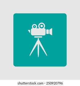 Cinema camera icon. Flat design style. Vector EPS 10.
