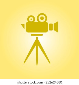 Cinema camera icon. Flat design style. Vector EPS 10.