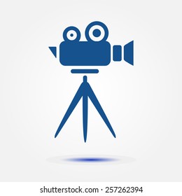 Cinema camera icon. Flat design style. Vector EPS 10.