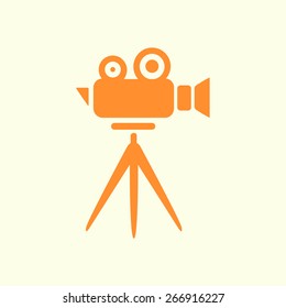 Cinema camera icon. Flat design style. Vector EPS 10.