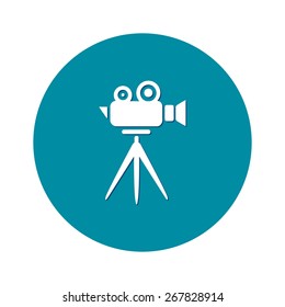 Cinema camera icon. Flat design style. Vector EPS 10.