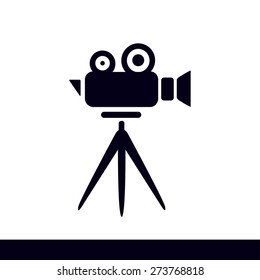 Cinema camera icon. Flat design style. Vector EPS 10.