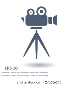 Cinema camera icon. Flat design style. Vector EPS 10.