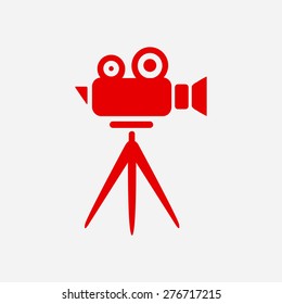 Cinema camera icon. Flat design style. Vector EPS 10.