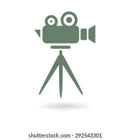 Cinema camera icon. Flat design style. Vector EPS 10.