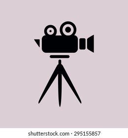 Cinema camera icon. Flat design style. Vector EPS 10.