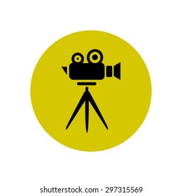 Cinema camera icon. Flat design style. Vector EPS 10.