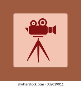 Cinema camera icon. Flat design style. Vector EPS 10.