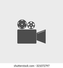 Cinema camera icon. Flat design style eps 10