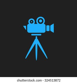 Cinema camera icon. Flat design style. Vector EPS 10.