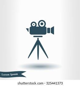 Cinema camera icon. Flat design style. Vector EPS 10.