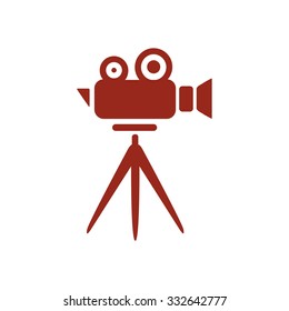 Cinema camera icon. Flat design style. Vector EPS 10.