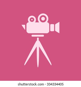 Cinema camera icon. Flat design style. Vector EPS 10.