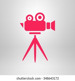 Cinema camera icon. Flat design style. Vector EPS 10.
