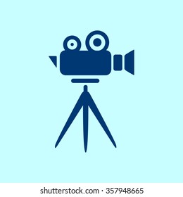 Cinema camera icon. Flat design style. Vector EPS 10.