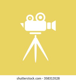 Cinema camera icon. Flat design style. Vector EPS 10.
