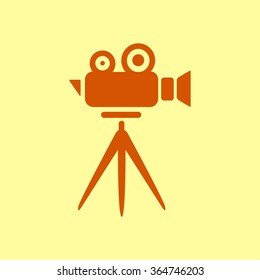 Cinema camera icon. Flat design style. Vector EPS 10.