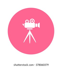 Cinema camera icon. Flat design style. Vector EPS 10.