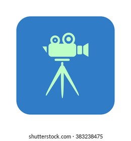 Cinema camera icon. Flat design style. Vector EPS 10.