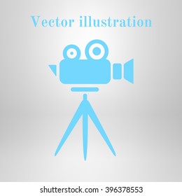 Cinema camera icon. Flat design style. Vector EPS 10.