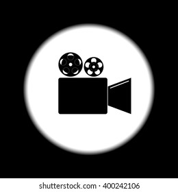 Cinema camera icon. Flat design style eps 10