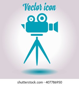 Cinema camera icon. Flat design style. Vector EPS 10.