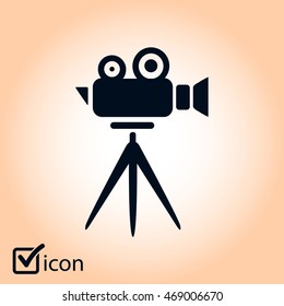 Cinema camera icon. Flat design style. Vector EPS 10.
