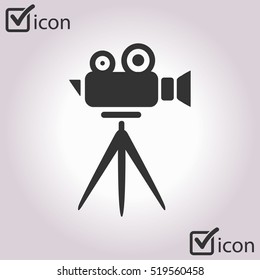 Cinema camera icon. Flat design style. Vector EPS 10.