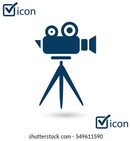 Cinema camera icon. Flat design style. Vector.