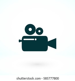 Cinema camera icon, flat design best vector icon